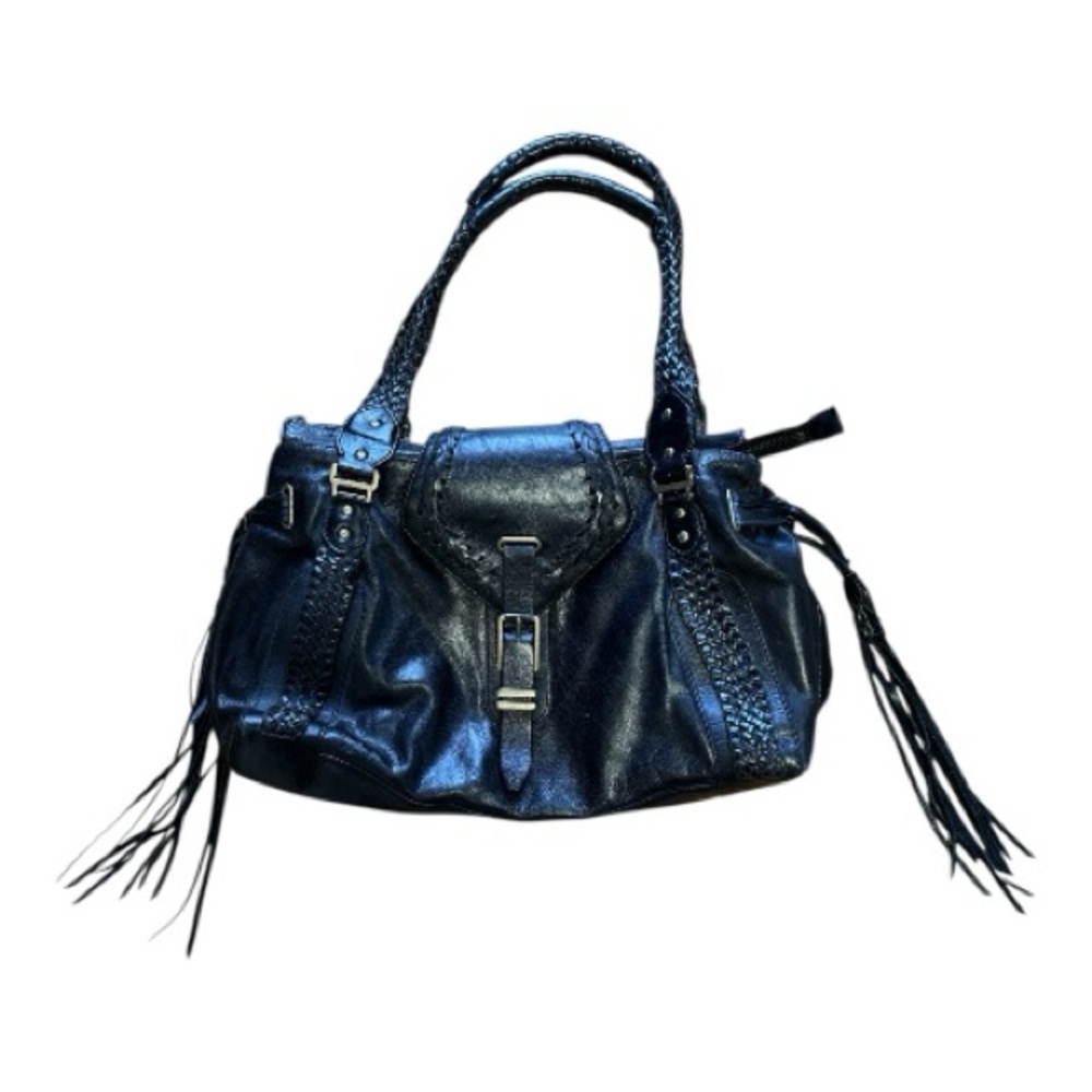 Cole Haan Black Shoulder Bag with Tassel Accents